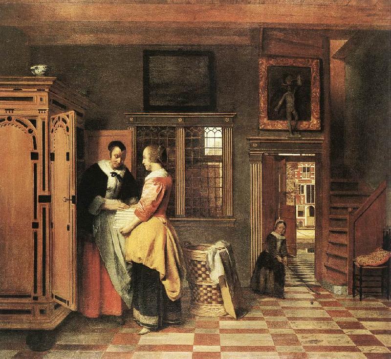 HOOCH, Pieter de At the Linen Closet g Germany oil painting art